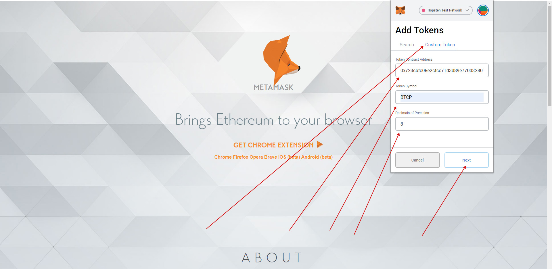 metamask bitcoin network